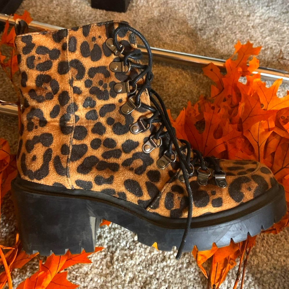 Leopard print boots